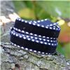 Order  Velvet Saddle Stitch Ribbon - Navy/White